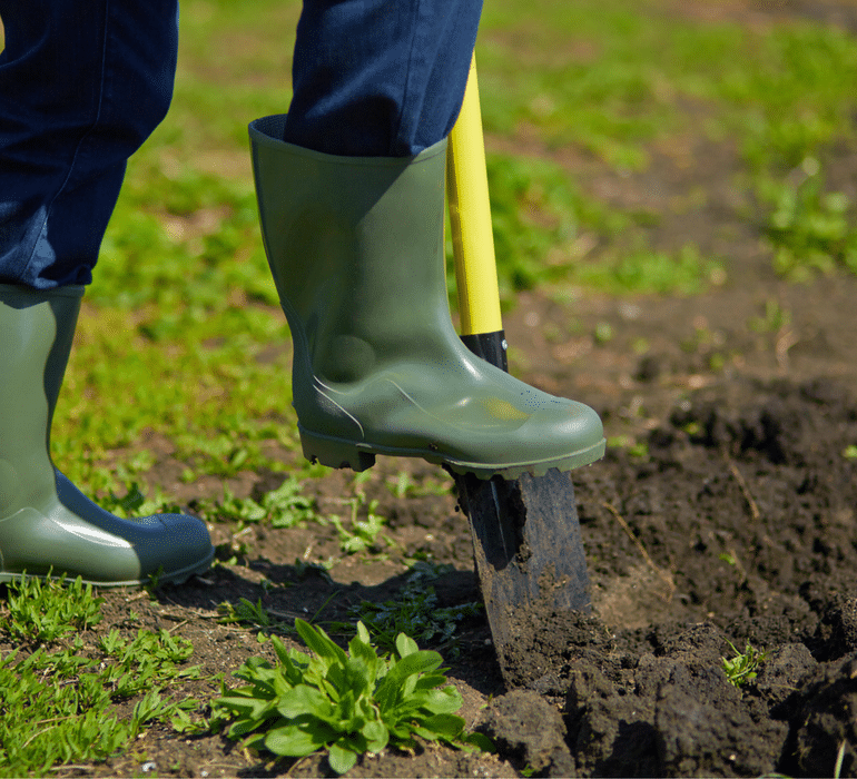 Before turf laying, clear the area of weeds and debris